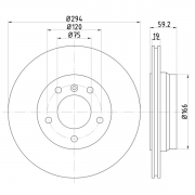 92097303 Disco de Freno&nbsp;PRO Ventilado Posterior
