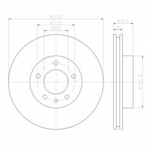 92121600 Disco de Freno Ventilado Delantero Derecho