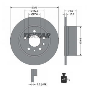 92032600 Disco de Freno  Posterior S&oacute;lido