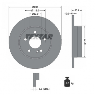 92072703 Disco de Freno  Posterior S&oacute;lido